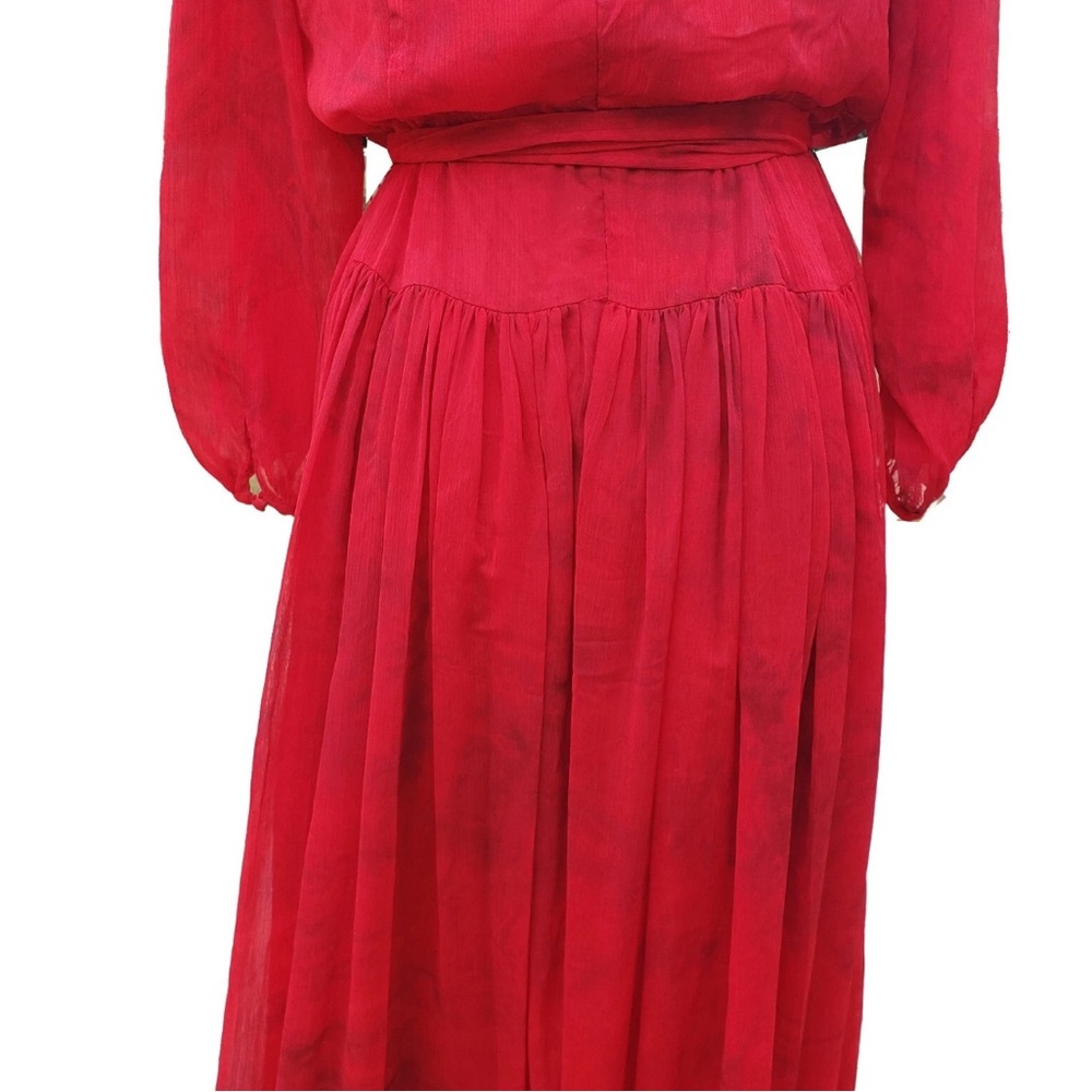 Calvin Klein Women's Printed Maxi Dress Red Size 8 Dress NWT - Picture 5 of 6